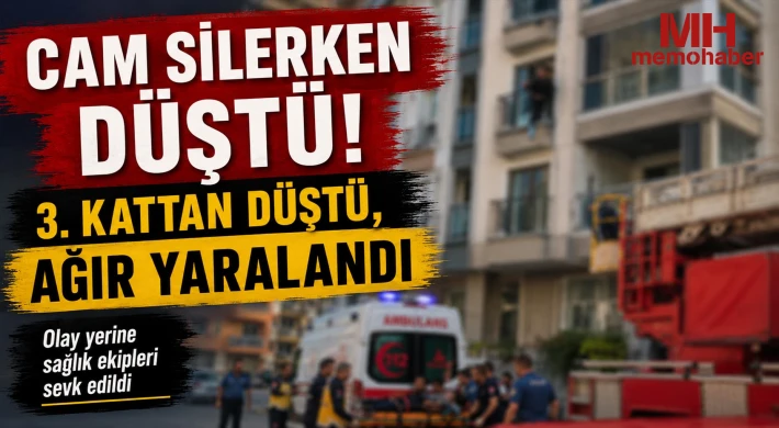 Cam silerken 3. kattan düştü, ağır yaralandı!