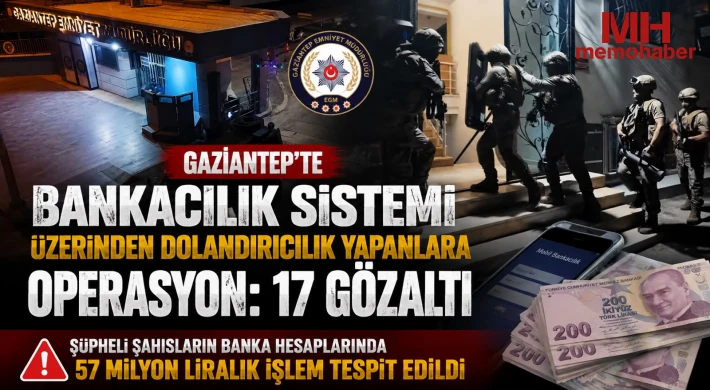 Gaziantep'te bankacılık sistemi üzerinden dolandırıcılık yapanlara operasyon: 17 gözaltı