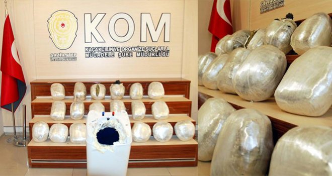 GAZİANTEP'TE ŞOFBENDEN 36 KİLO ESRAR ÇIKTI