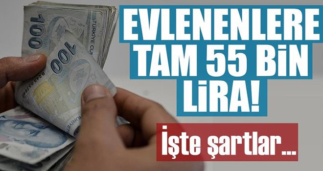 'Ev'lenene 55 bin TL