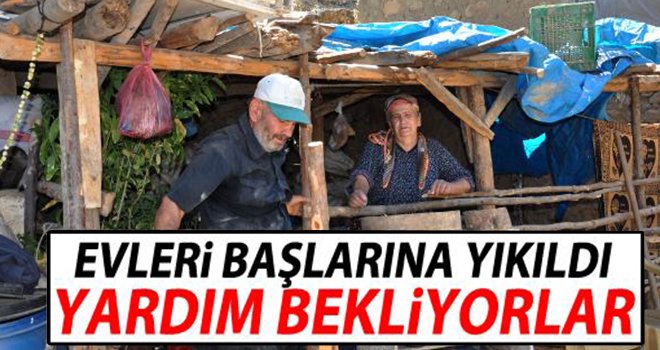 Evleri yıkılan çift, yardım istiyor
