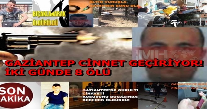 Gaziantep'in iki günlük cinnet raporu: 8 ölü 5 yaralı