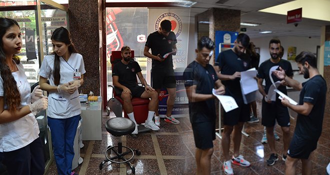 Gaziantepsporlu futbolcular sağlık kontrolünden geçti