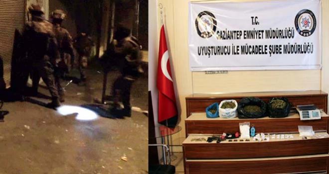 Gaziantep'te 200 polisle uyuşturucu operasyonu: 6 gözaltı