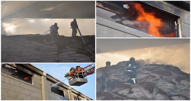 GAZİANTEP'TE BİBER FABRİKASINDA YANGIN
