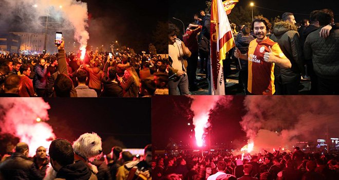 Gaziantep’te Galatasaraylı taraftarların sokak kutlaması