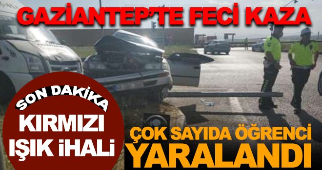 Gaziantep’te öğrenci servisi ve 2 araç çarpıştı: 6 yaralı
