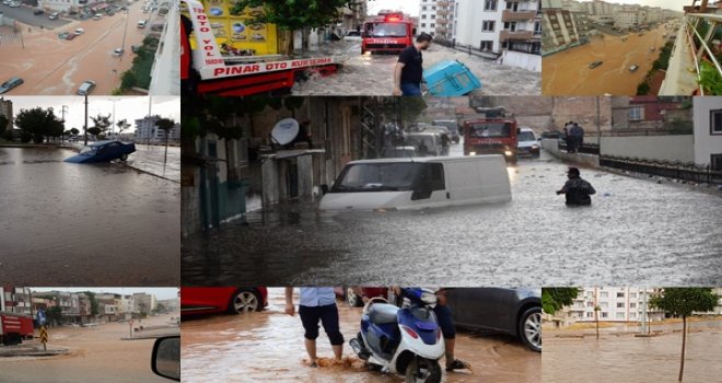 Gaziantep’te sağanak yağış hayatı felç etti