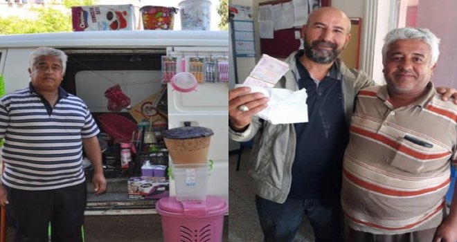 Gaziantep'te seyyar satıcı bulduğu 16 bin lirayı sahibine ulaştırdı
