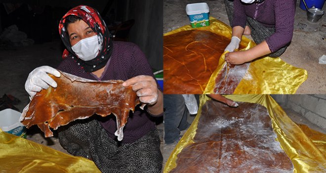 Gaziantep'te üzüm özel yöntemle pestile dönüştürülüyor