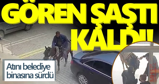 Hurdacı kararı duyunca küplere bindi! Atını belediye binasına sürdü