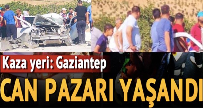 İş Makinası ve Otomobil Kafa Kafaya çarpıştı: 4 yaralı