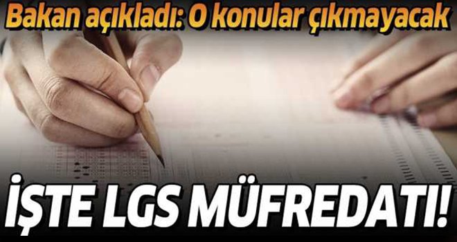 LGS sorularının müfredat ve kazanımları yayımlandı