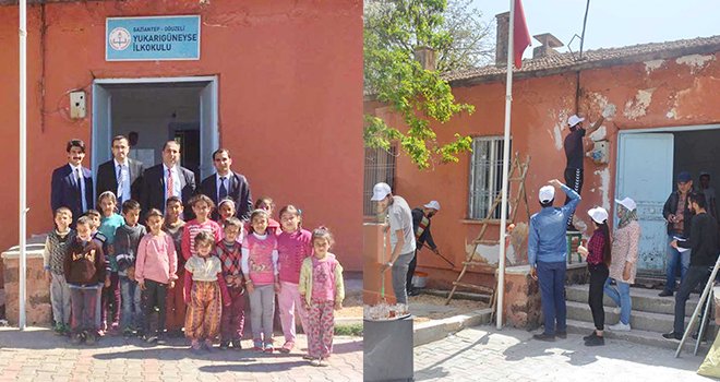 Köy okuluna anlamlı yardım