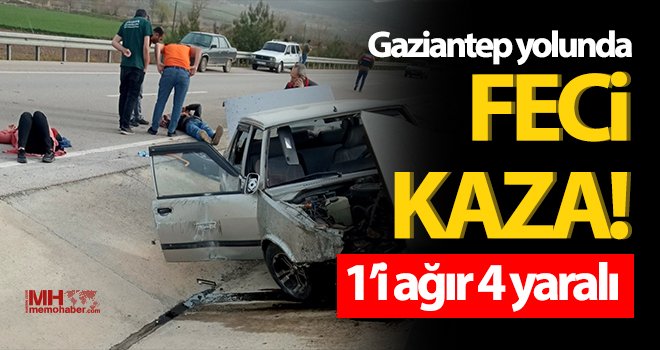 Otomobil bariyerlere çarptı: 1’i ağır 4 yaralı