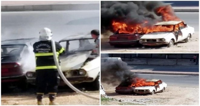 PARK HALİNDEKİ OTOMOBİL ALEV ALEV YANDI