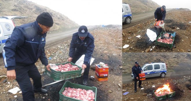 Pazarda Satılan Tavuk Etleri İmha Edildi