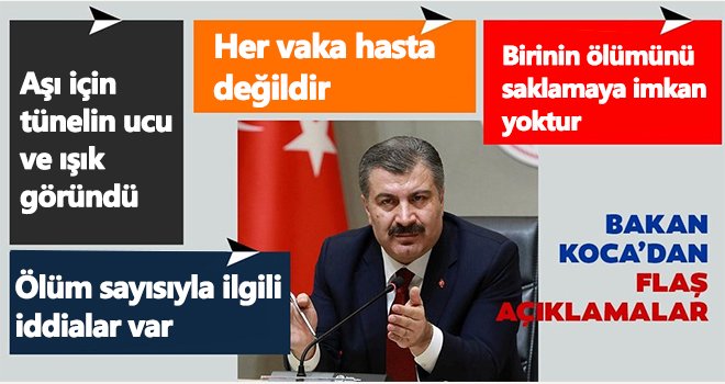 Sağlık Bakanı Koca'dan önemli açıklamalar