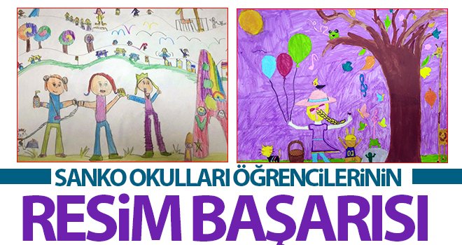 SANKO Okulları öğrencilerinin resim başarısı...