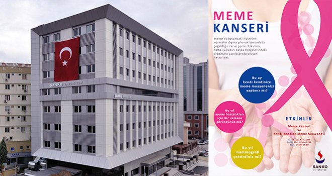 SANKO ÜNİVERSİTESİ'DEN MEME KANSERİ BİLİNÇLENDİRME ETKİNLİĞİ