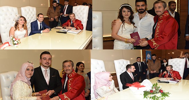 Sevgililer Günü'nde 83 çift mutluluğa Şahinbey'de evet dedi