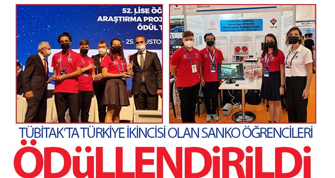 TÜBİTAK’ta Türkiye ikincisi olan SANKO öğrencileri ödüllendirildi
