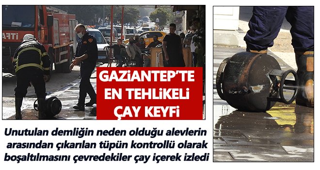 Tüpte unutulan demlik yangına neden oldu