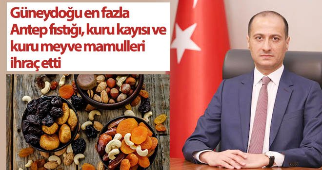 Türkiye genelinin %20’lik kuru meyve ihracatı Güneydoğu’dan