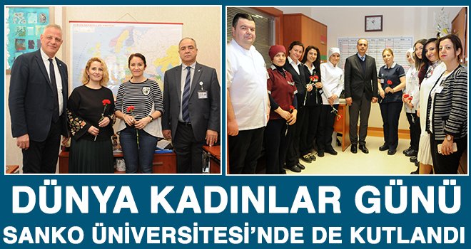 Üniversite yöneticilerinden kadın personellere karanfil