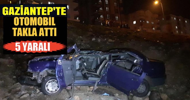 Üzerine gelen araçtan kaçtı takla attı: 5 yaralı