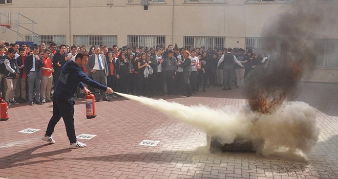  GKV'de yangın ve kurtarma tatbikatı 