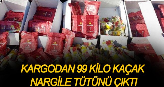  7 koli içinde 99 kilo kaçak nargile tütünü ele geçirildi