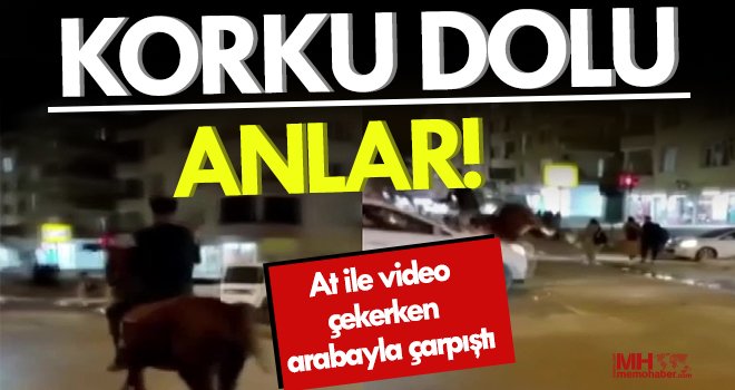  At ile video çekerken arabayla çarpıştı
