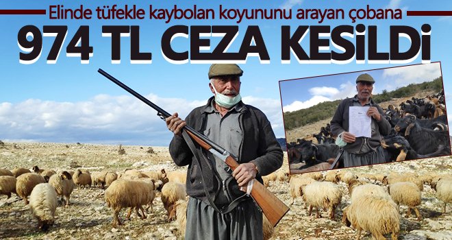  Avcı zannedilen çobana, 974 TL ceza kesildi