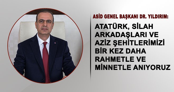 Dr. Yıldırım'dan 10 Kasım mesajı