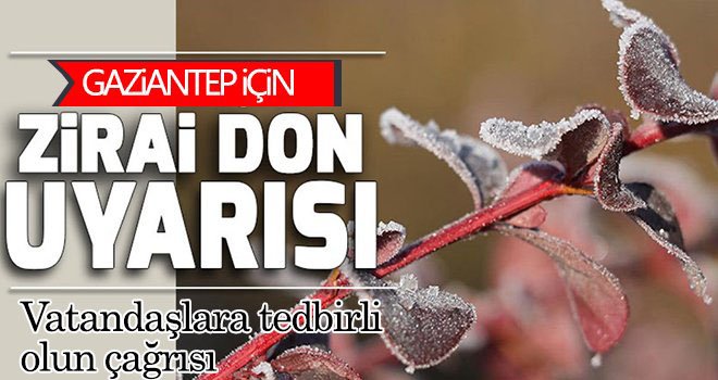  Gaziantep Valiliği'nden don uyarısı 
