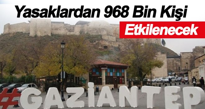  Gaziantep'te bir milyona yakın kişi yasaktan etkilenecek