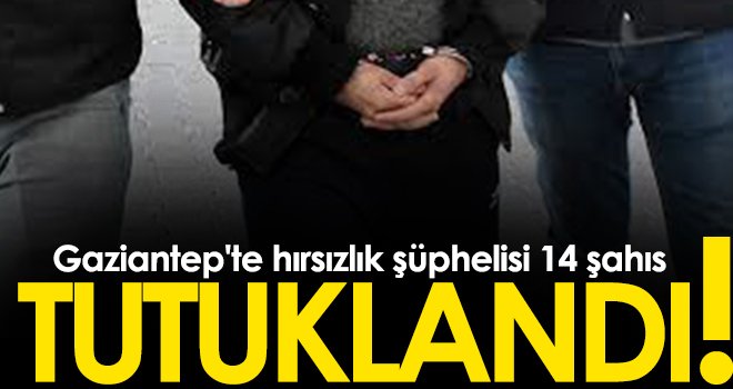 Gaziantep'te hırsızlık şüphelisi 14 şahıs tutuklandı