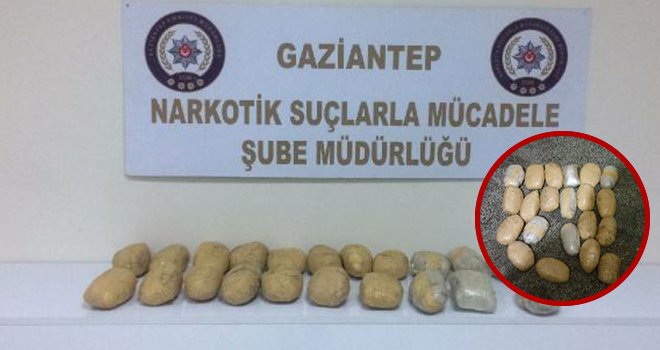 Gaziantep'te stepnede 10 kilo eroin ele geçirildi