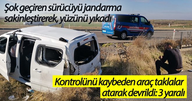  Kontrolünü kaybeden araç taklalar atarak devrildi: 3 yaralı