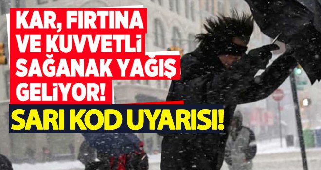  Kuvvetli sağanak, kar ve fırtına geliyor!