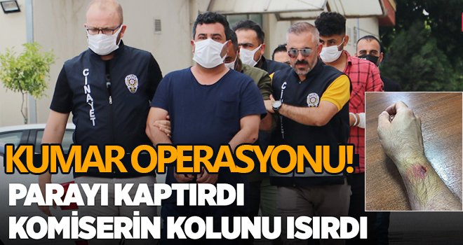  Parayı kaptırdı komiserin kolunu ısırdı