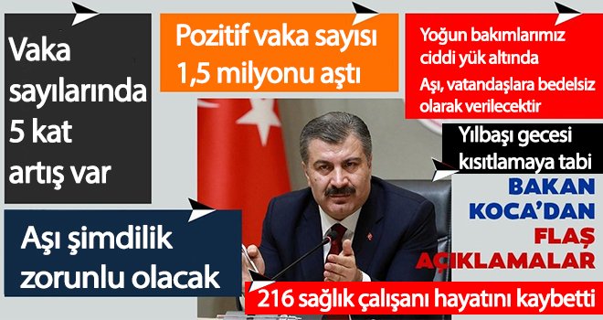 Sağlık Bakanı Fahrettin Koca'dan önemli açıklamalar