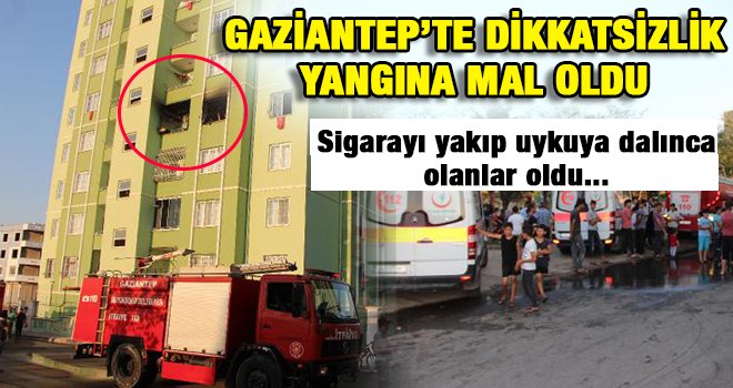  Söndürülmeyen sigara yangına neden oldu