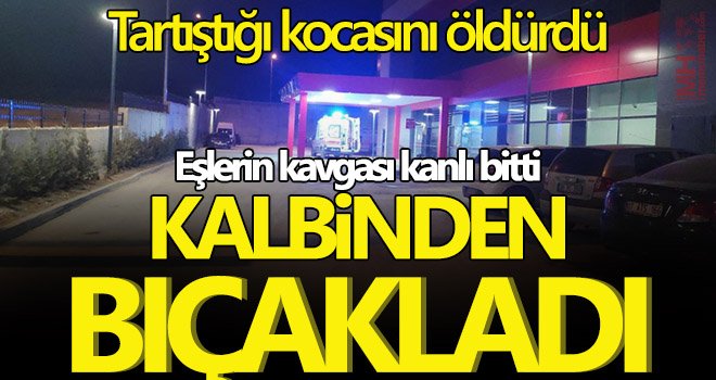  Tartıştığı kocasını kalbinden bıçaklayarak öldürdü