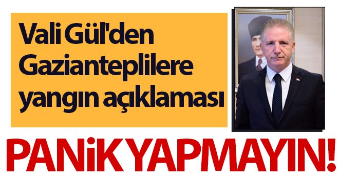  Vali Gül'den Gazianteplilere yangın açıklaması