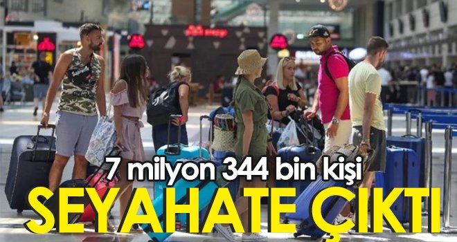  Yurt içinde ikamet eden 7 milyon 344 bin kişi seyahate çıktı