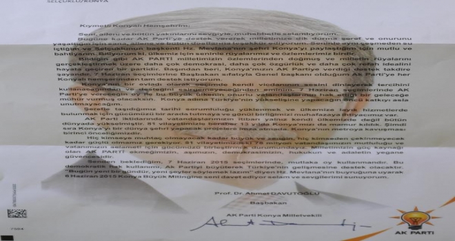 Başbakan, 600 Bin Mektupla Hemşehrilerinden Oy İstedi 