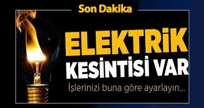 16 Eylül Gaziantep'te elektrik kesintisi olacak yerler