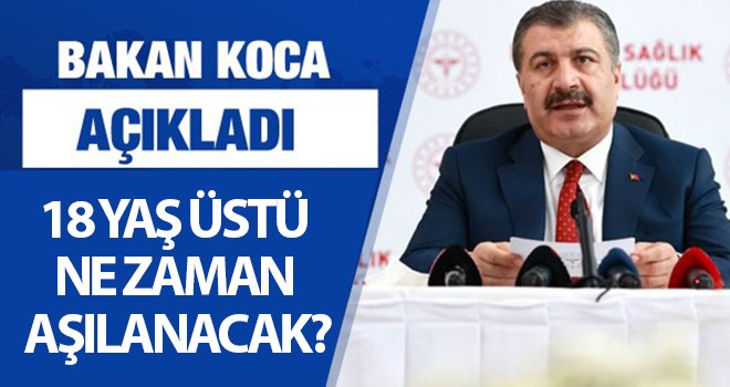 18 yaş üstü ne zaman aşılanacak? İşte detaylar